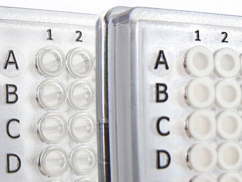 4ti-0380/C & 4ti-0381 | FrameStar 384 Well Skirted PCR Plates, Roche Style | Corner Comparison Detail