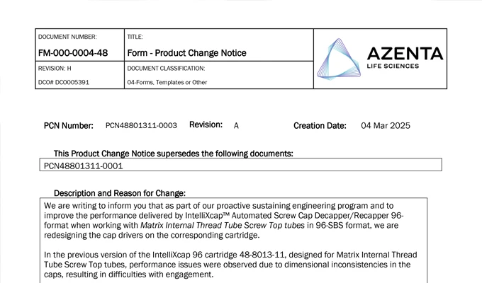 Azenta product update file