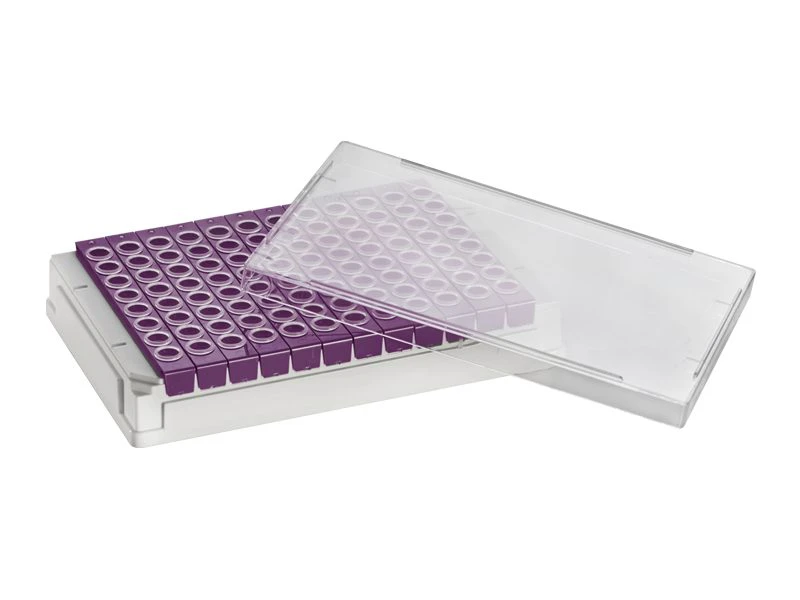 8 Well PCR Tube Strip Adapter (4ti-0371) with Adapter Lid (4ti-0292) | With 8 Well PCR Tube Strip with PC Frame