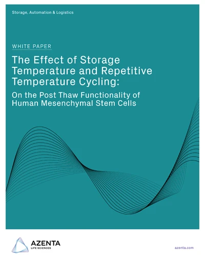 The Effect of Storage Temperature and Repetitive Temperature Cycling: On the Post Thaw Functionality of Human Mesenchymal Stem Cells