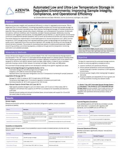 Automated Low and Ultra-Low Temperature Storage in Regulated Environments