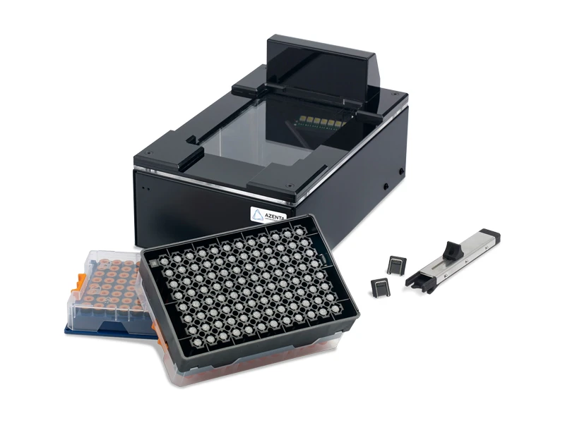 DP5-M-RIT-80 | Ziath Mirage RITrack RFID Reader | With Tube Racks & RITrack RFID Rack Tag on the Side