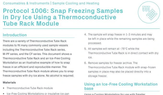 Snap Freezing Samples in Dry Ice Using a CoolRack Thermoconductive Tube Rack