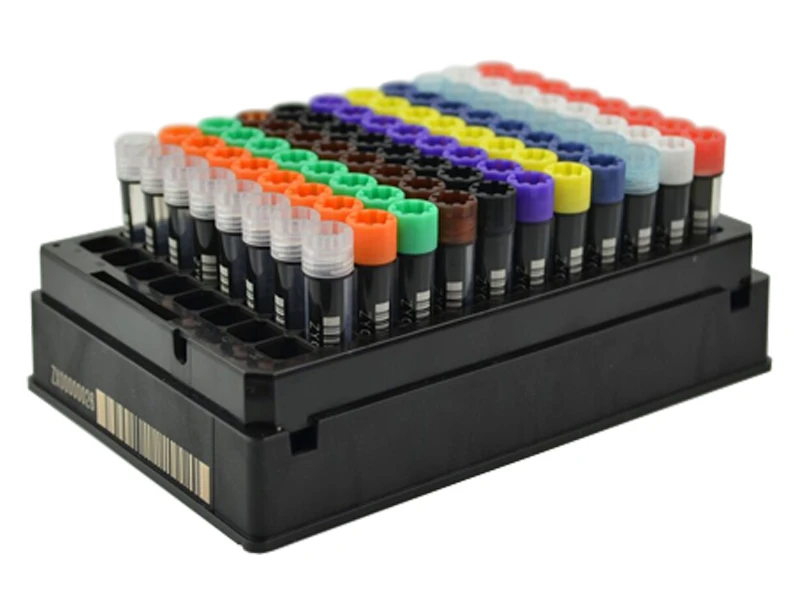 Tube Screw Caps, External Thread | Color Options | On Racked Tubes