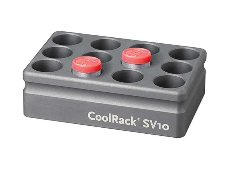 BCS-265 | CoolRack SV10 Thermoconductive Tube Rack for 12 x 10ml Injectable Cell Therapy Ampules | With Ampules