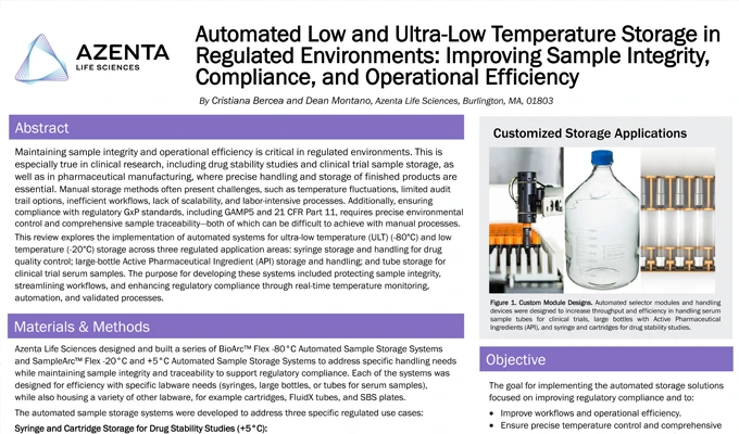 Automated Low and Ultra-Low Temperature Storage in Regulated Environments